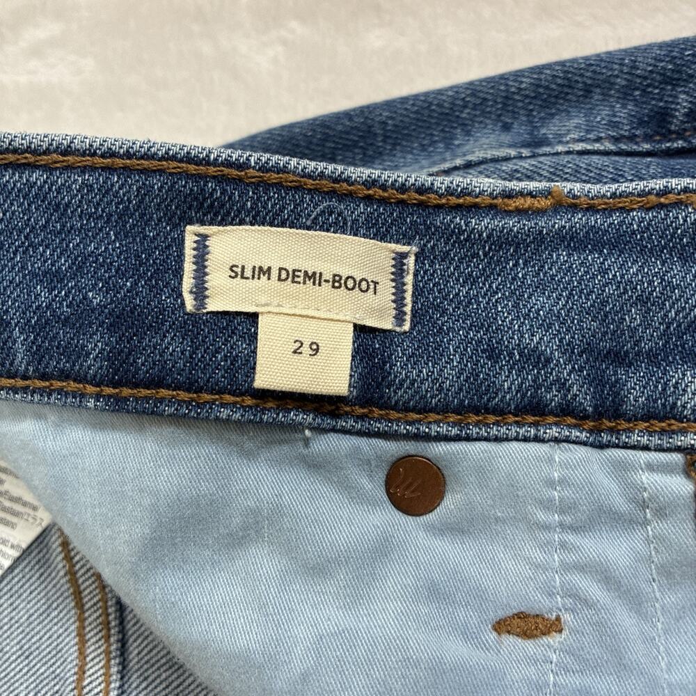 Madewell 29 Slim Demi-Boot Classic Blue Denim Jeans Benefits Charity - Picture 9 of 14